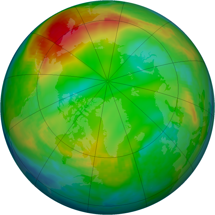 Arctic ozone map for 07 January 1989
